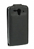 Huawei Ascend G301 Dik Kapakl Siyah Deri Klf - Resim: 1