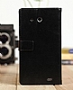 Huawei Ascend Mate Standl Czdanl Siyah Deri Klf - Resim: 3