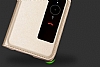 Huawei P10 Plus Pencereli nce Kapakl Gold Klf - Resim: 3