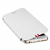 InTheAir iPhone 6 Plus / 6S Plus nce Yan Kapakl Beyaz Deri Klf - Resim: 2