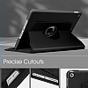 iPad 10.2 (2021) 360 Derece Dner Standl Siyah Deri Klf - Resim: 3