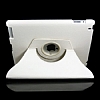 iPad 2 / iPad 3 / iPad 4 360 Derece Dner Standl Beyaz Deri Klf - Resim: 3