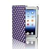 iPad 2 / iPad 3 / iPad 4 360 Derece Dner Standl Puantiyeli Mor Klf - Resim: 2