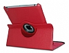 iPad Mini 2 / Mini 3 360 Derece Dner Standl Krmz Deri Klf - Resim: 6