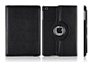 iPad Mini 2 / Mini 3 360 Derece Dner Standl Siyah Deri Klf - Resim: 1