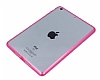 iPad Mini / Mini 2 / Mini 3 Pembe Silikon Kenarl effaf Rubber Klf - Resim: 1