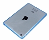 iPad Mini / Mini 2 / Mini 3 Mavi Silikon Kenarl effaf Rubber Klf - Resim: 2