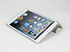 iPad Mini 2 / Mini 3 Standl Yan Kapakl Beyaz Deri Klf - Resim: 4