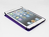 iPad Mini 2 / Mini 3 Standl Yan Kapakl Mor Deri Klf - Resim: 2