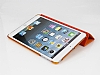 iPad Mini 2 / Mini 3 Standl Yan Kapakl Turuncu Deri Klf - Resim: 3
