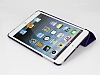 iPad Mini 2 / Mini 3 Standl Yan Kapakl Mor Deri Klf - Resim: 3