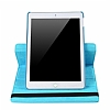 iPad Pro 9.7 360 Derece Dner Standl Mavi Deri Rubber Klf - Resim: 4