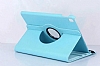 iPad Pro 9.7 360 Derece Dner Standl Mavi Deri Rubber Klf - Resim: 1