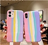 iPhone 12 Mini 5.4 in Rainbow Lansman Pembe Silikon Klf - Resim: 1