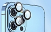 iPhone 15 Plus Safir Metal Siyah Kamera Lens Koruyucu - Resim: 1