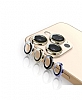iPhone 15 Pro Metal Siyah Safir Kamera Lens Koruyucu - Resim: 1