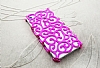 iPhone 4 / 4S Floral Pembe Rubber Klf - Resim: 1