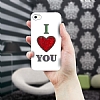 iPhone 4 / 4S Love Crystal Beyaz Sert Rubber Klf - Resim: 1