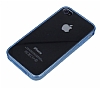 iPhone 4 / 4S Silikon Kenarl Ultra nce Kristal Koyu Mavi Klf - Resim: 2