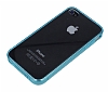 iPhone 4 / 4S Silikon Kenarl Ultra nce Kristal Ak Mavi Klf - Resim: 2