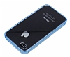 iPhone 4 / 4S Silikon Kenarl Ultra nce Kristal Koyu Mavi Klf - Resim: 3