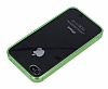 iPhone 4 / 4S Silikon Kenarl Ultra nce Kristal Yeil Klf - Resim: 3