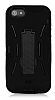 iPhone SE / 5 / 5S Ultra Sper Koruma Standl Siyah Klf - Resim: 3