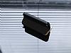 iPhone SE / 5 / 5S Siyah Metal Kenarl ift Pencereli Siyah Klf - Resim: 1