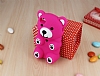 Eiroo iPhone SE / 5 / 5S Teddy Bear Koyu Pembe Silikon Klf - Resim: 1