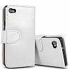 iPhone SE / 5 / 5S Yan Kapakl Czdan Beyaz Deri Klf - Resim: 1