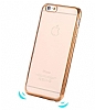 iPhone 6 / 6S Gold Kenarl effaf Rubber Klf - Resim: 1