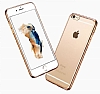 iPhone 6 / 6S Gold Kenarl effaf Rubber Klf - Resim: 2