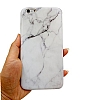 iPhone 6 / 6S Granit Grnml Beyaz Silikon Klf - Resim: 2