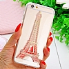 iPhone 6 Plus / 6S Plus Sulu Turuncu Eiffel Silikon Klf - Resim: 2