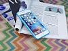 iPhone 6 Plus / 6S Plus Mavi Silikon Kenarl effaf Rubber Klf - Resim: 3