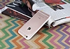 iPhone 6 / 6S Metal Tulu Beyaz Silikon Kenarl effaf Klf - Resim: 1