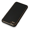 iPhone 7 / 8 Silikon Kenarl Siyah Deri Klf - Resim: 1
