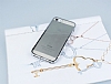 iPhone SE / 5 / 5S Silver Kareli Tal effaf Silikon Klf - Resim: 1