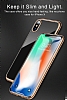 iPhone X / XS Rose Gold Kenarl effaf Silikon Klf - Resim: 3