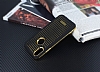 iPhone X / XS Gold Kenarl Siyah Silikon Klf - Resim: 2