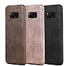 Jasean Samsung Galaxy S8 Plus Deri Kahverengi Rubber Klf - Resim: 3