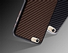 JLW iPhone 6 / 6S Silikon Kenarl Karbon Kahverengi Rubber Klf - Resim: 4