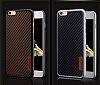 JLW iPhone 6 / 6S Silikon Kenarl Karbon Kahverengi Rubber Klf - Resim: 7