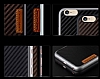 JLW iPhone 6 / 6S Silikon Kenarl Karbon Kahverengi Rubber Klf - Resim: 5