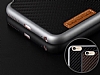 JLW iPhone 6 Plus / 6S Plus Silikon Kenarl Karbon Siyah Rubber Klf - Resim: 3