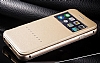 Joyroom iPhone 6 / 6S 2si 1 Arada Deri ve Pencereli Gold Klf Seti - Resim: 11