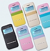 Joyroom iPhone SE / 5 / 5S Tiffany Pencereli nce Kapakl Mavi Deri Klf - Resim: 7