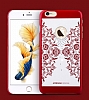 Joyroom iPhone 6 / 6S Tal Desenli Krmz Rubber Klf - Resim: 4