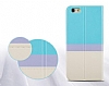 Joyroom iPhone 6 / 6S Tiffany Pencereli nce Kapakl Mor Deri Klf - Resim: 3