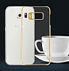 Joyroom Samsung Galaxy S7 Edge Metalik Gold Kenarl Kristal Klf - Resim: 2